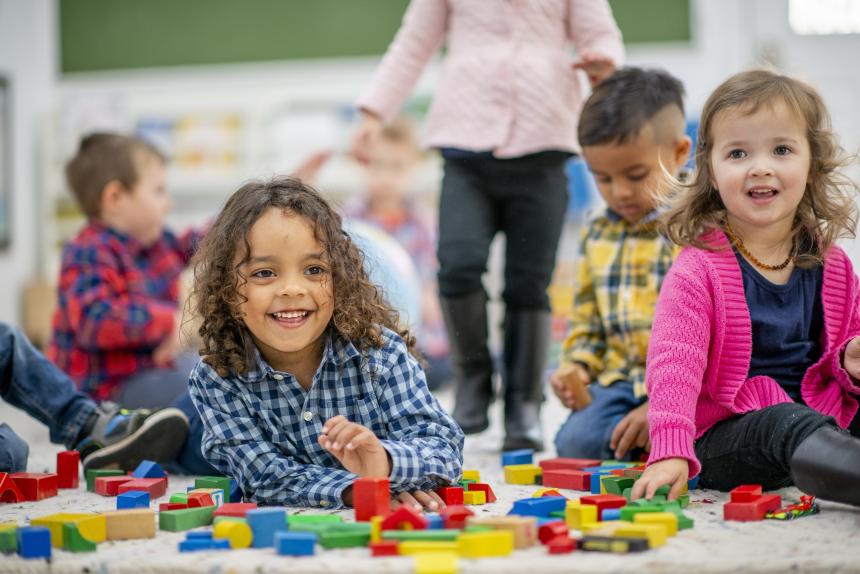 Young children playing in early childhood setting